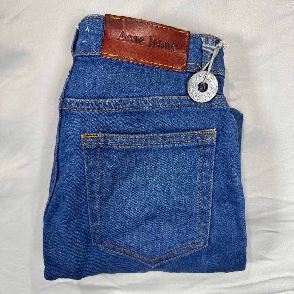 Acne Jeans Hep Flash Blue Denim Straight Fit Jeans Women's‎ 24/32